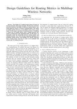 Design Guidelines for Routing Metrics in Multihop Wireless Networks