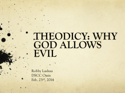 THEODICY: WHY GOD ALLOWS EVIL