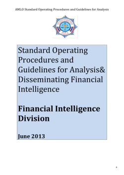 AMLO Standard Operating Procedures for Analysis