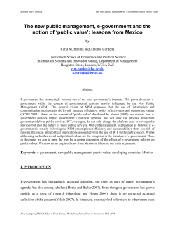 The new public management, e-government and the notion of