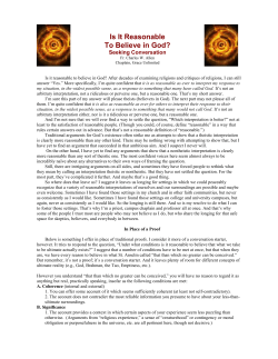 Is It Reasonable to Believe in God?