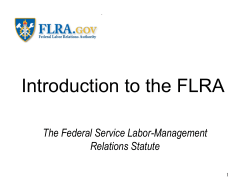 L1858 FLRA Training 01. FLRA Organization