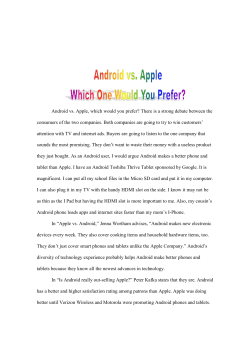 Android vs. Apple Which One Would You Prefer by Kyle Becenti