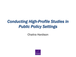 Conducting High-Profile and Highly-Sensitive Studies in - PTC-SC