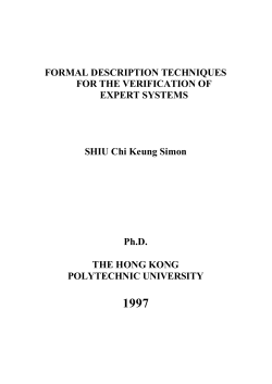 FORMAL DESCRIPTION TECHNIQUES FOR THE