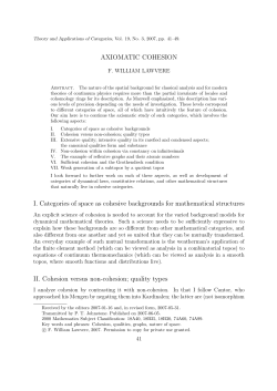 Axiomatic cohesion - Mount Allison University