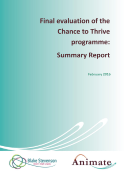 Final evaluation of the Chance to Thrive programme