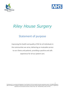 Statement of Purpose - Riley House Surgery