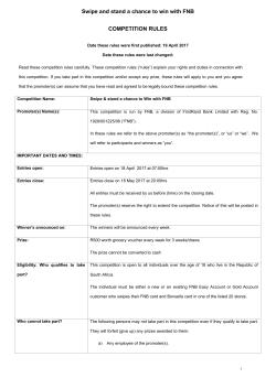 Swipe and stand a chance to win with FNB COMPETITION RULES