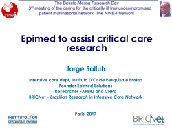 Epimed to assist critical care research Jorge Salluh
