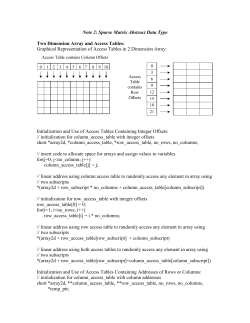 Note 2: Sparse Matrix Abstract Data Type