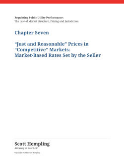 Chapter 7&mdash;"Just and Reasonable" Prices in