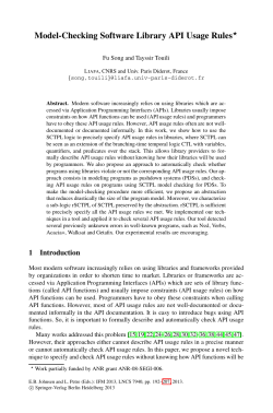 LNCS 7940 - Model-Checking Software Library API Usage Rules