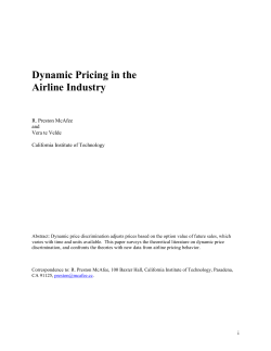 Dynamic Pricing in the Airline Industry