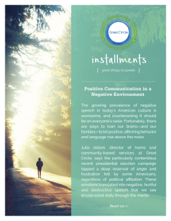 Positive Communication in a Negative Environment