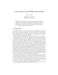A meta-theory for knowledge representation