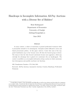 Handicaps in Incomplete Information All$Pay Auctions with a