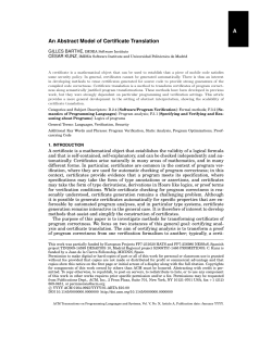 A An Abstract Model of Certificate Translation
