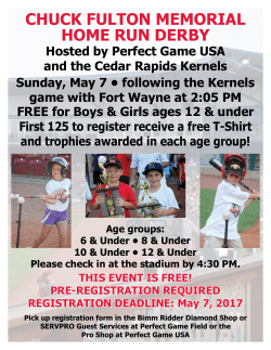 2017 Chuck Fulton Memorial Home Run Derby Registration Form