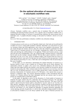 On the optimal allocation of resources