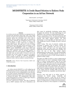 A Credit Based Solution to Enforce Node Cooperation in an Ad