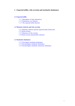 1. Expected utility, risk aversion and stochastic