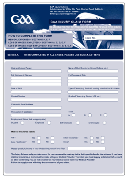 GAA Injury Claim Form