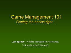 Game Management 101 presentation