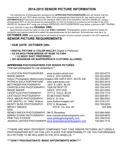 approved photographers