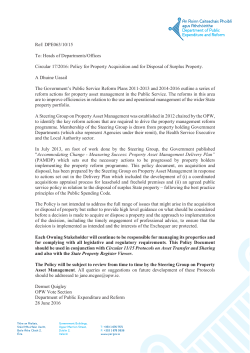 Policy for Property Acquisition and for Disposal of Surplus