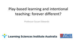 Play-based learning and intentional teaching