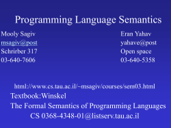 Introduction to Operational Semantics