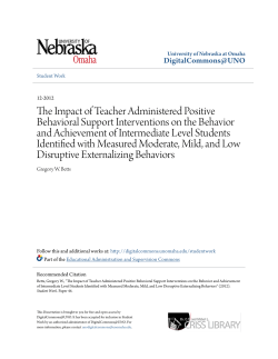 The Impact of Teacher Administered Positive Behavioral Support