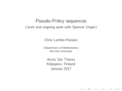 Pseudo-Prikry sequences - (Joint and ongoing work with Spencer
