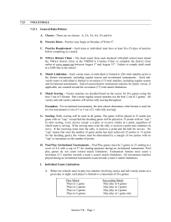 NMAA Volleyball Bylaws