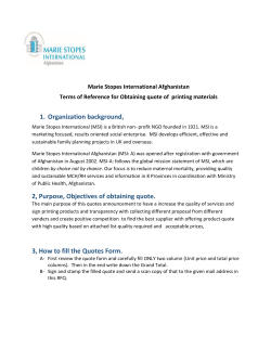Marie Stopes International Afghanistan Terms of