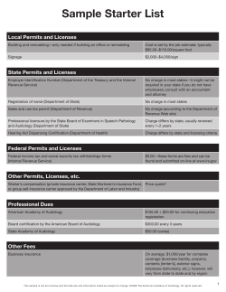 Sample Starter List - American Academy of Audiology