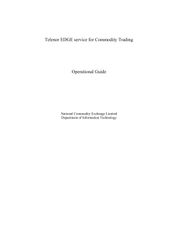 Telenor EDGE service Guide for Commodity Trading