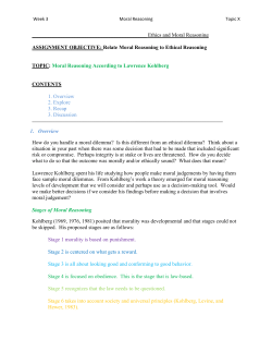 Moral Reasoning According to Lawrence Kohlberg