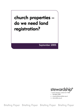 church properties &ndash; do we need land registration?