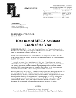 Keto named MBCA Assistant Coach of the Year