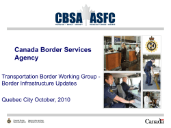 CBSA Infrastructure Update