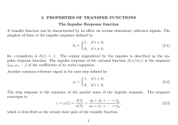2. PROPERTIES OF TRANSFER FUNCTIONS The Impulse