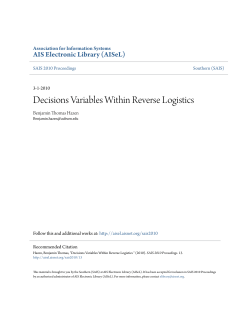 Decisions Variables Within Reverse Logistics