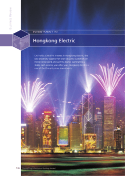 CKI holds a 38.87% interest in Hongkong Electric, the sole electricity
