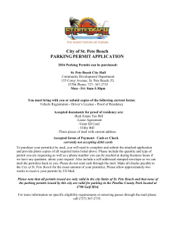 City of St. Pete Beach PARKING PERMIT APPLICATION