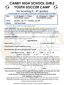 canby high school girls youth soccer camp