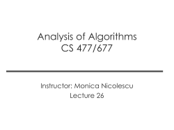 Analysis of Algorithms CS 465/665