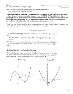 5-6 Using Derivatives to Analyze Graphs