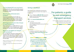 For patients: a guide to non-emergency transport services